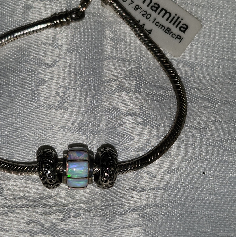 Women's 925 High-Quality Fire Opal Bead Bracelet
